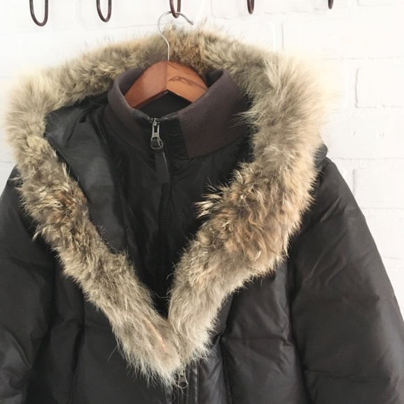 Mackage Women Adali Down Parka Coat Natural Fur Signature Collar Sz L Flaw - Picture 11 of 16